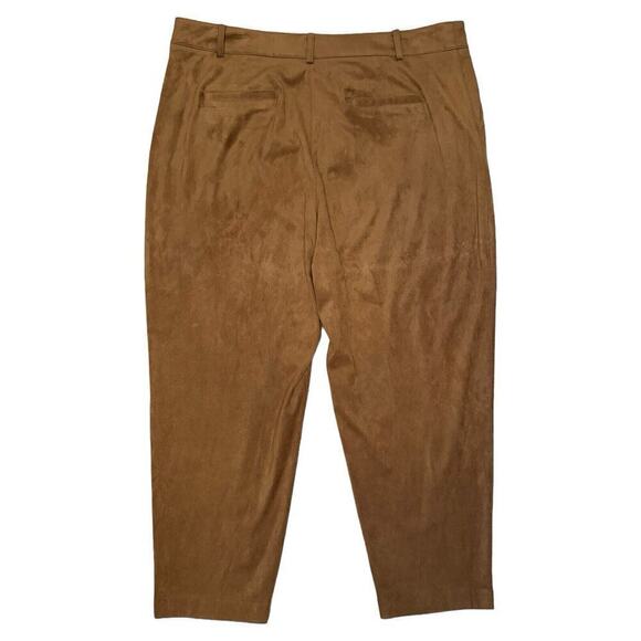 Calvin Klein Pants Women's 16 Camel Faux Suede High Rise Ankle Cropped - Picture 4 of 9